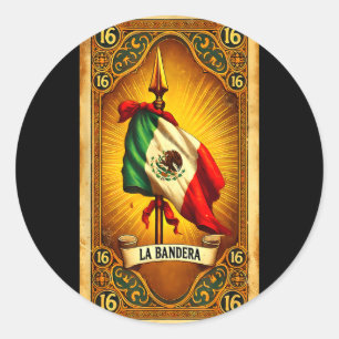 Pegatina Redonda La bandera 16 arte de la bandera del patrimonio ch
