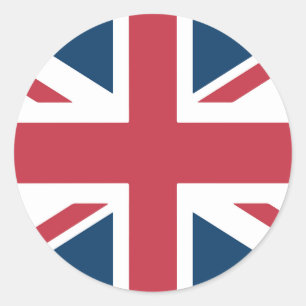 Pegatina Redonda La bandera británica Union Jack