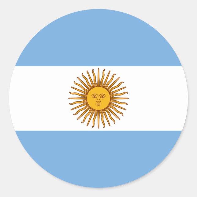 Pegatina Redonda La bandera de Argentina (Anverso)