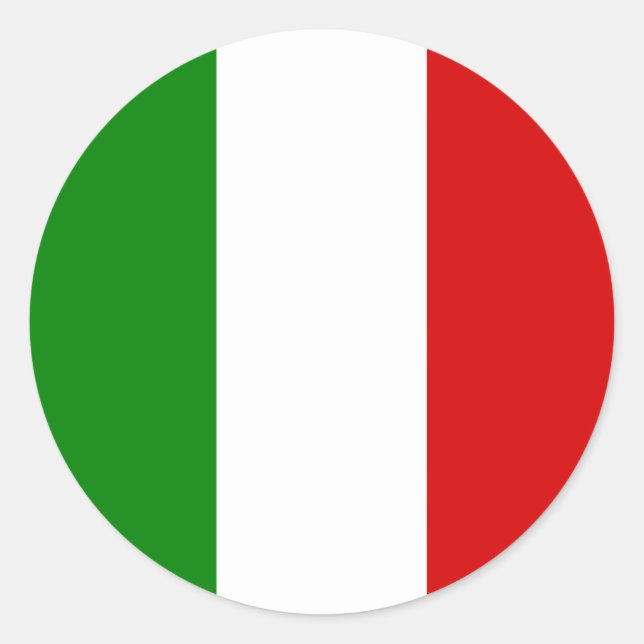 Pegatina Redonda La bandera de Italia (Anverso)
