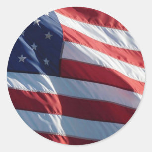 Pegatina Redonda La bandera estadounidense