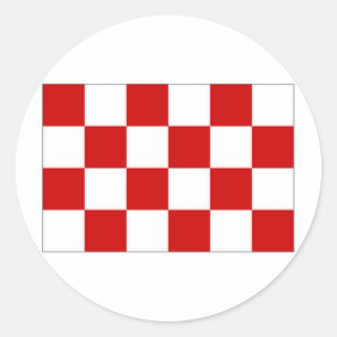 Pegatina Redonda La bandera holandesa de Noord Brabante