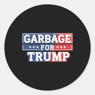 Pegatina Redonda La basura para Trump 2024 vuelve a hacer grande a 