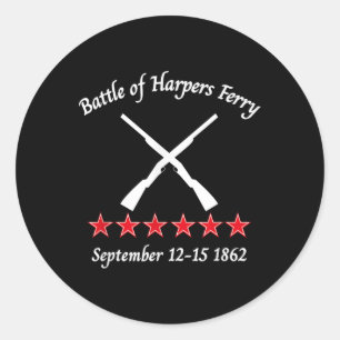 Pegatina Redonda La Batalla De Harpers Ferry La Guerra De Las Batal