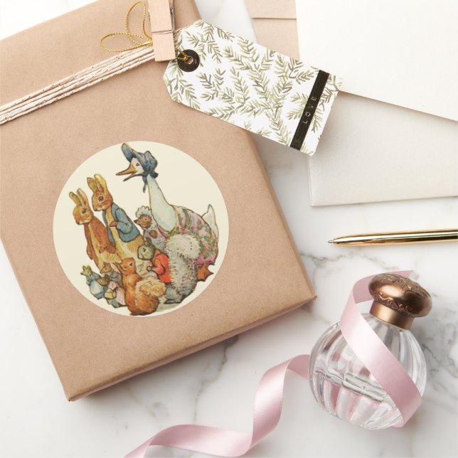 Pegatina Redonda La Beatriz Potter Peter y sus amigos (Regalar)