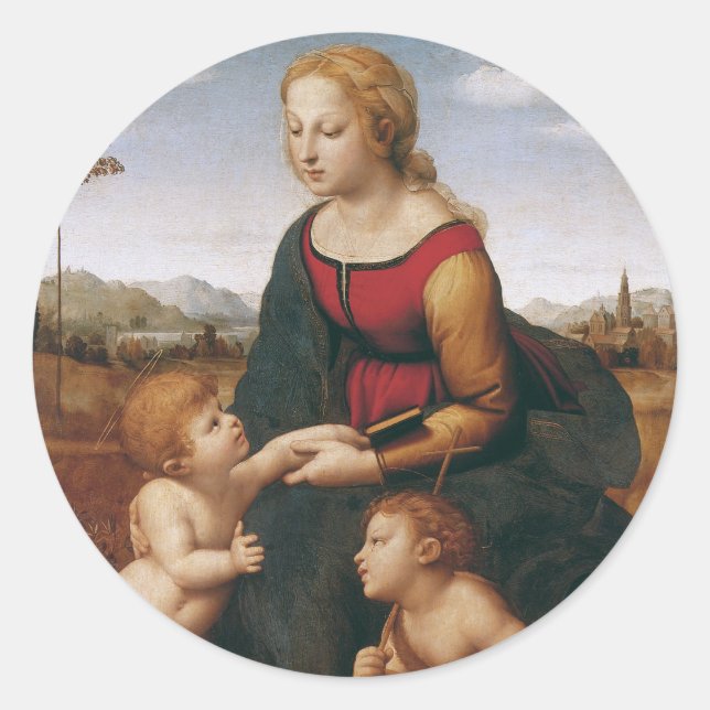 Pegatina Redonda La Belle Jardinière por Rapahel (Anverso)