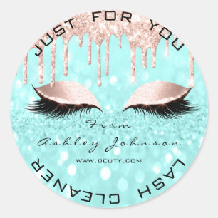 Pegatina Redonda La belleza conocida Lshes gotea el limpiador