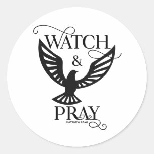 Pegatina Redonda La Biblia Cristiana Verse Ver Y Rezar