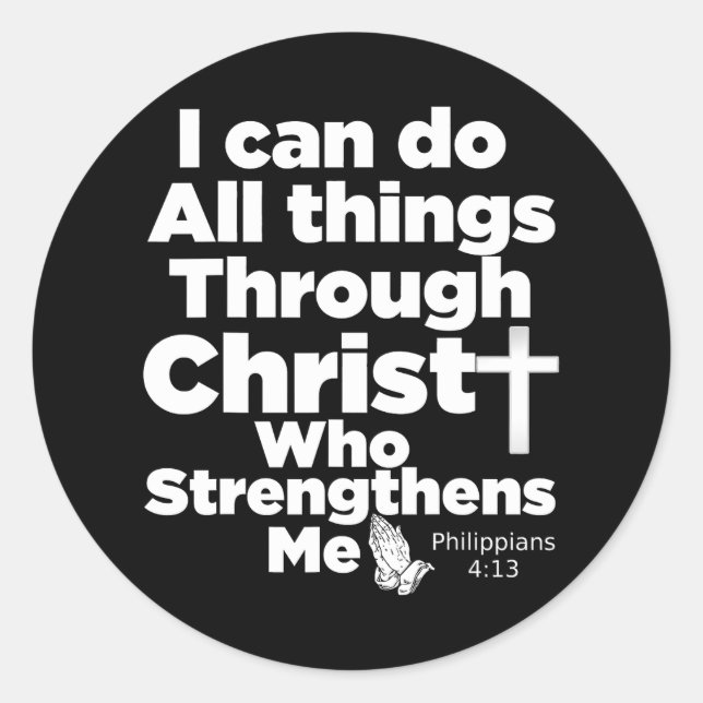 Pegatina Redonda La Biblia Cristiana Verso Jesucristo Dios (Anverso)