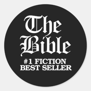 Pegatina Redonda La Biblia: el mejor vendedor de ficción #1