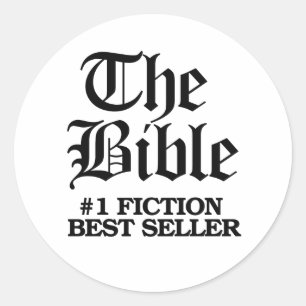 Pegatina Redonda La Biblia: el mejor vendedor de ficción #1