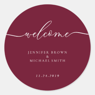 Pegatina Redonda La bienvenida mínima a Borgoña