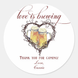 Pegatina Redonda La boda de cerveza gótica Love is Brewing Desayuno