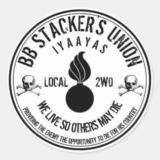 Pegatina Redonda La bofetada de la unión de BB Stacker