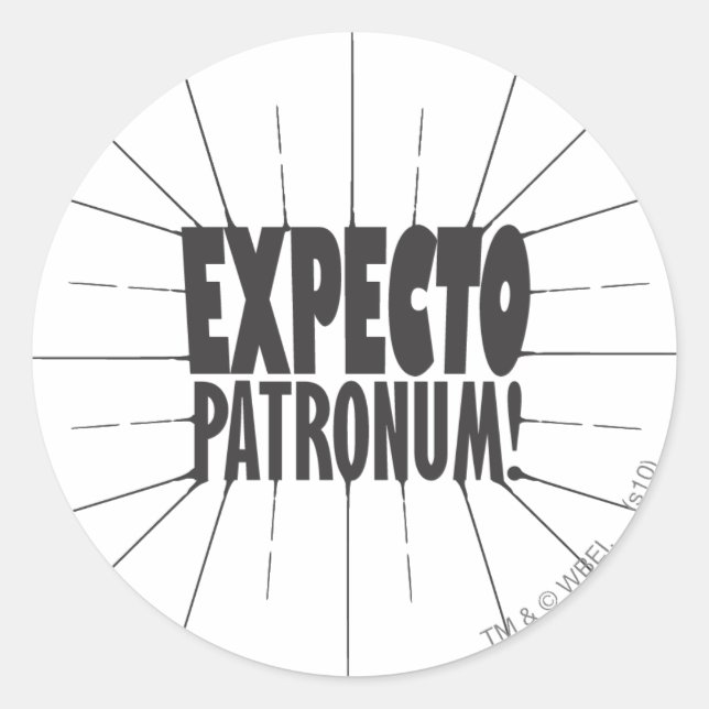 Pegatina Redonda La bola de Harry Potter| ¡Patrono expectivo! (Anverso)