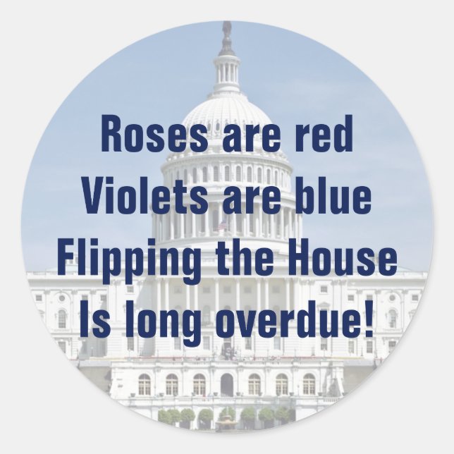 Pegatina Redonda La caída de la Cámara de Representantes (Anverso)