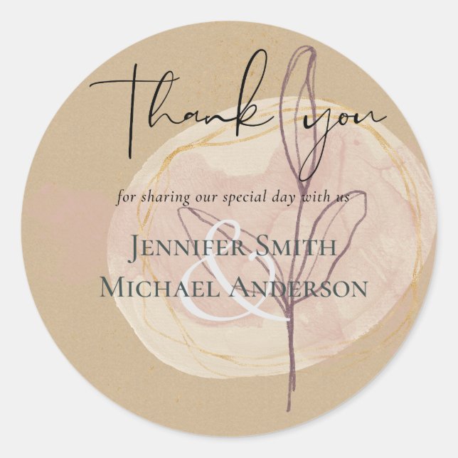 Pegatina Redonda La caída de los bosques rústicos de la Tierra natu (Anverso)