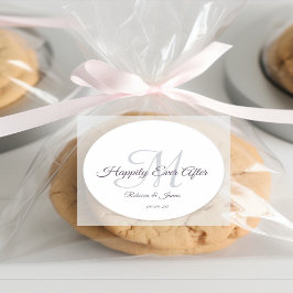 Pegatina Redonda La caligrafía se monogramó con alegría en la histo