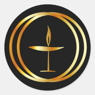 Pegatina Redonda La cáliz llameante