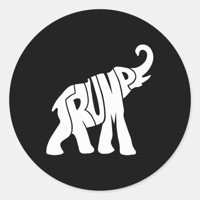 Pegatina Redonda La Camisa De Los Elefantes Republicanos De Trump P (Anverso)