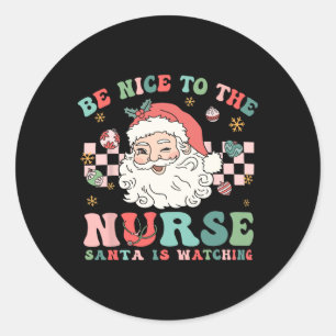 Pegatina Redonda La Camisa De Navidades Enfermeros Estará Bien Con