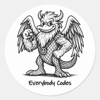 Pegatina Redonda La canción de los Pegatinas de los pavos y los dra