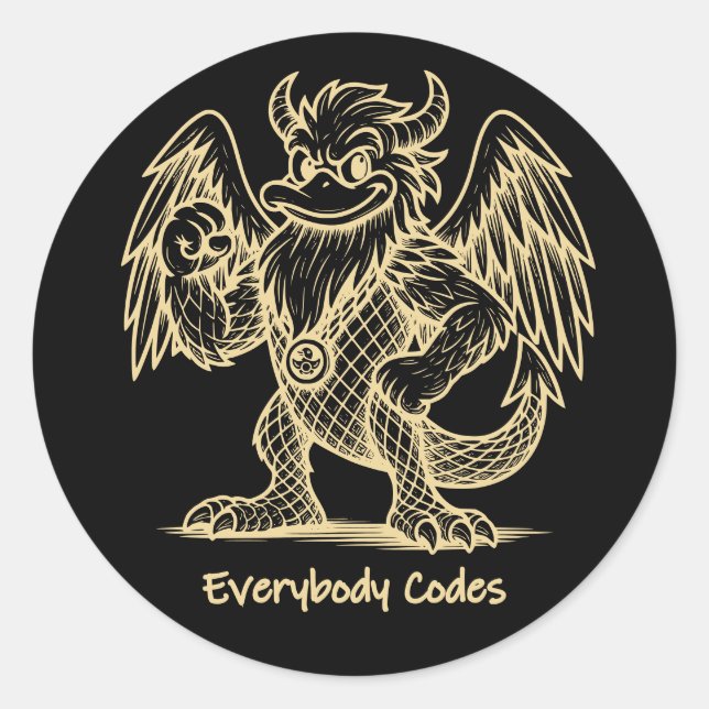 Pegatina Redonda La canción de los Pegatinas de los pavos y los dra (Anverso)