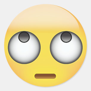 Pegatina Redonda La cara con el balanceo observa emoji