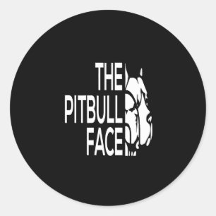 Pegatina Redonda La cara de Pitbull