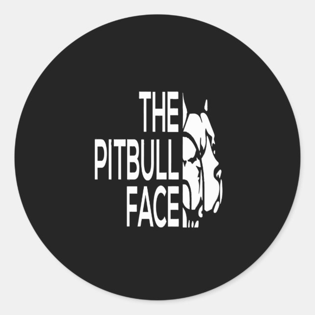 Pegatina Redonda La cara de Pitbull (Anverso)