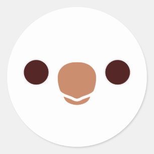 Pegatina Redonda La cara de un paracaídas albino