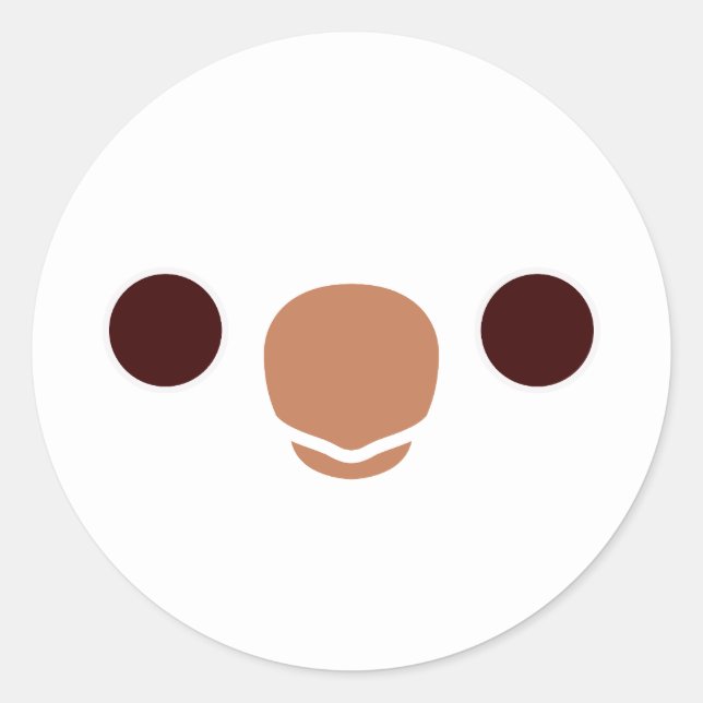 Pegatina Redonda La cara de un paracaídas albino (Anverso)