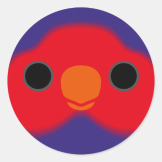 Pegatina Redonda La cara de una historia de cuello violeta