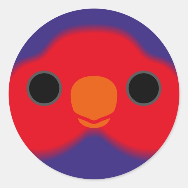 Pegatina Redonda La cara de una historia de cuello violeta (Anverso)