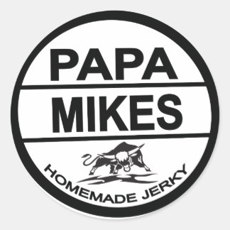 Pegatina Redonda La carne casera de Papa Mike Jerky