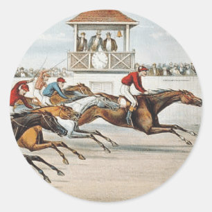 Pegatina Redonda La carrera a la victoria