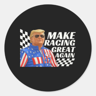 Pegatina Redonda La carrera de Trump hace que la Carreras vuelva a 