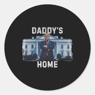 Pegatina Redonda La Casa Blanca de Trump Papi 2024 1