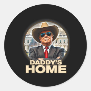 Pegatina Redonda La casa de Trump, padre gracioso, ganó 45 47 Take