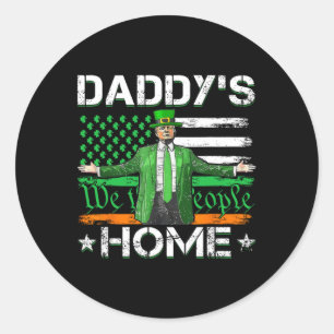 Pegatina Redonda La Casa Es De Papá Trump 2025 Día De San Patricio 