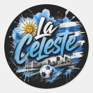 Pegatina Redonda La Celeste - Apodo del equipo nacional de Uruguay
