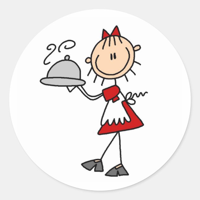 Pegatina Redonda La cena se sirve (Anverso)