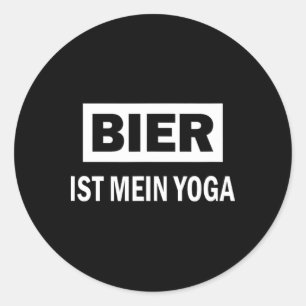 Pegatina Redonda La Cerveza Es Mi Dicho De Yoga Cerveza