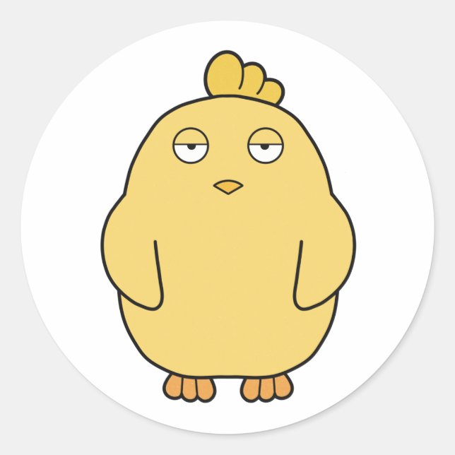 Pegatina Redonda La chica aburrida (Anverso)