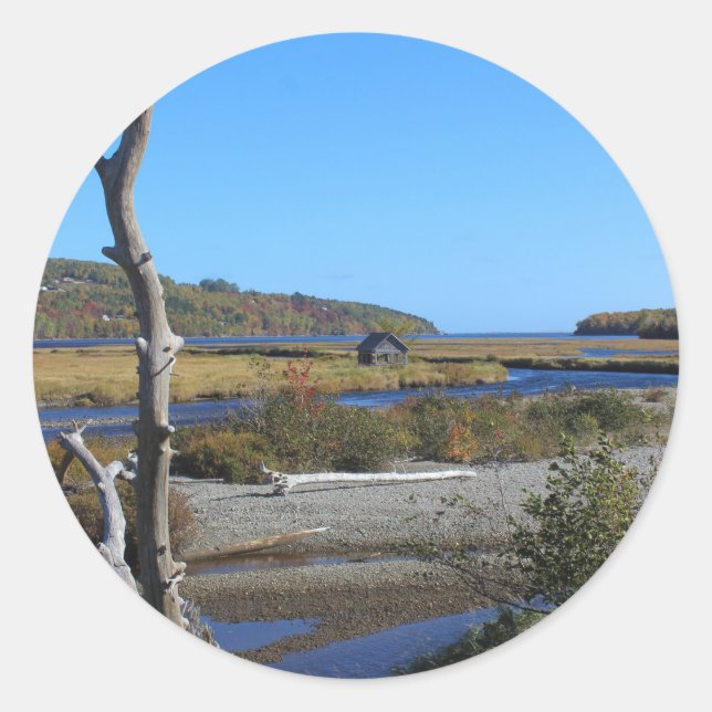 Pegatina Redonda La choza en ensenada del ganso (Anverso)