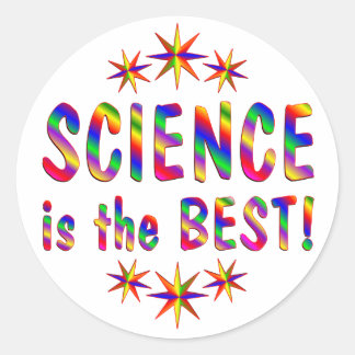 Pegatina Redonda La ciencia es lo mejor