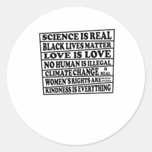 Pegatina Redonda La ciencia es real - vidas negras - el amor es amo