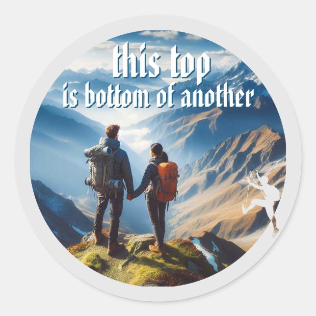 Pegatina Redonda La cima (Anverso)