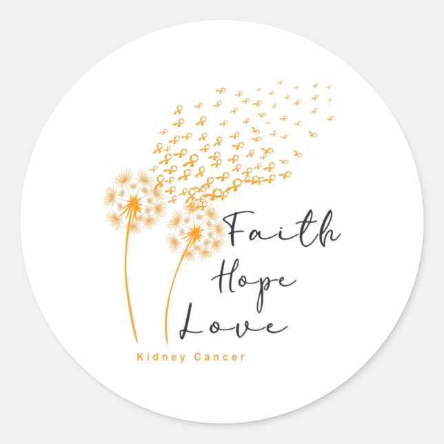 Pegatina Redonda La Cinta naranja resiste la tormenta contra el cán (Anverso)