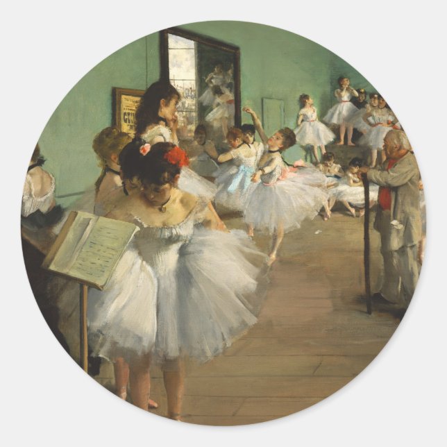 Pegatina Redonda La clase de baile | Edgar Degas (Anverso)